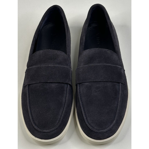 Vince Shane Mens Navy Blue Suede Loafers Size 8M Slip On Casual New $225 - Picture 2 of 10